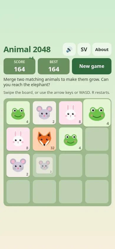 Screenshot from Animal 2048