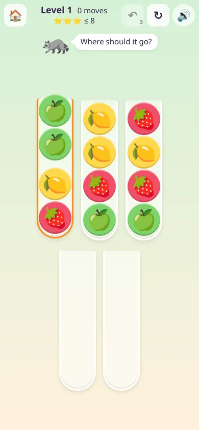 Screenshot from Raccoon Sort