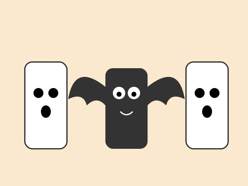 Picture: Friendly toilet-roll ghosts and bats