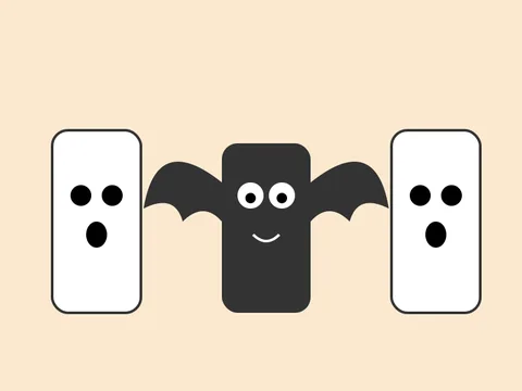 Imagen: Fantasmas y murciélagos simpáticos con rollos de papel