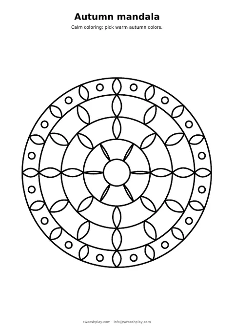 Coloring page: Autumn mandala