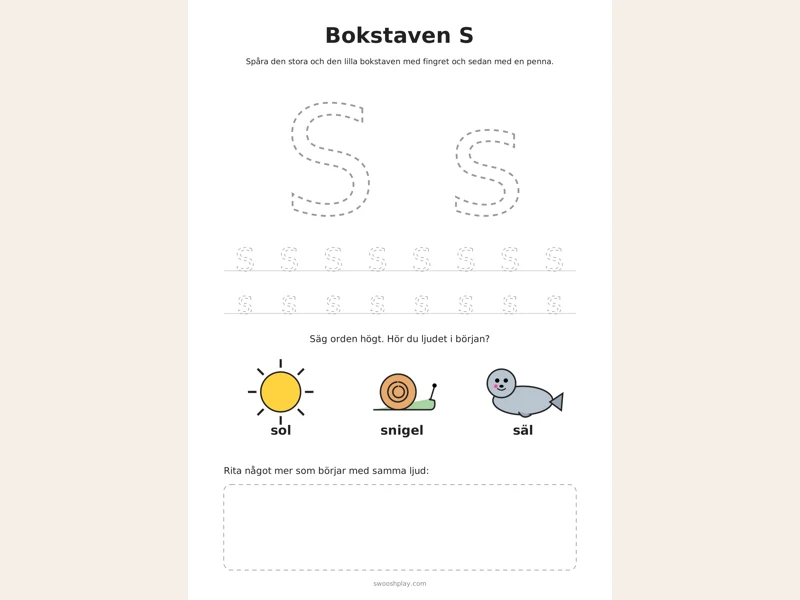 Övningsblad: Bokstaven S